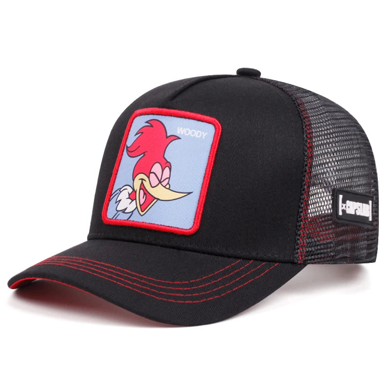 Casquette de camionneur américaine, casquette d'opérabilité de dessin animé.