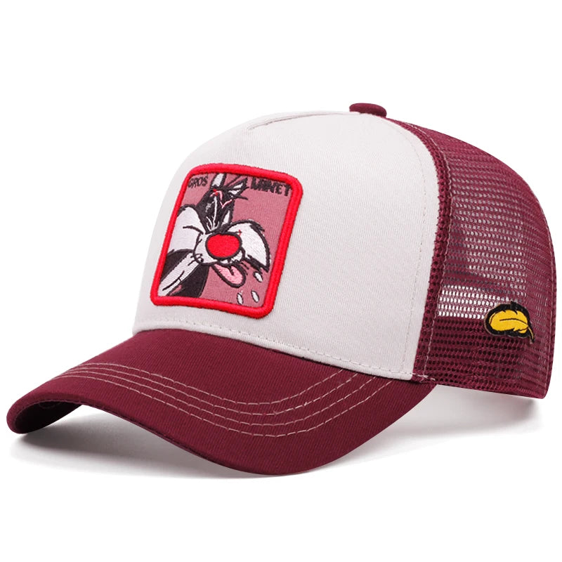 Casquette de camionneur américaine, casquette d'opérabilité de dessin animé.