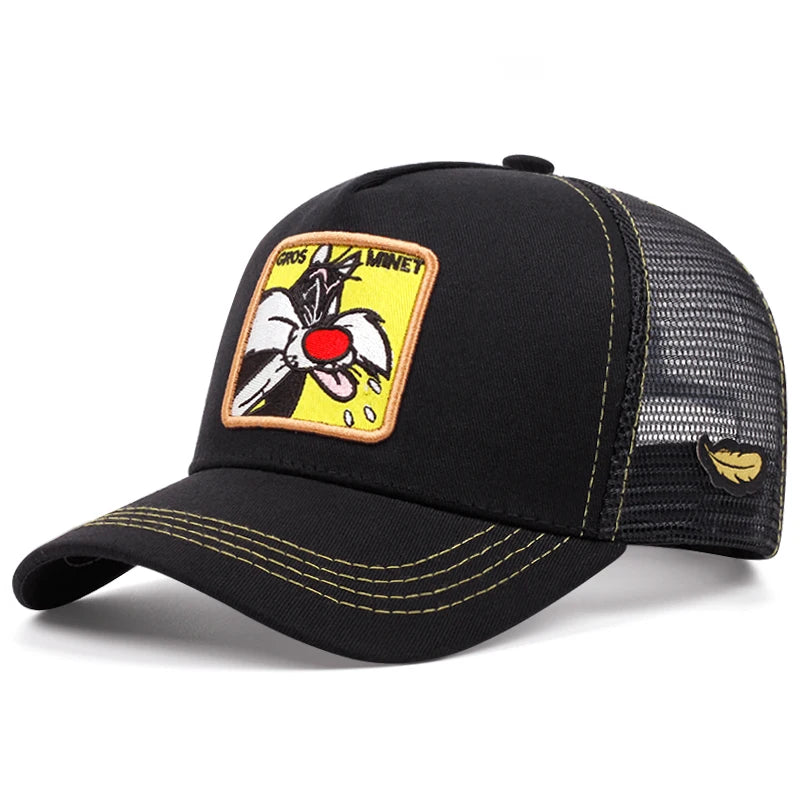 Casquette de camionneur américaine, casquette d'opérabilité de dessin animé.