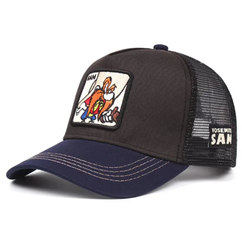 Casquette de camionneur américaine, casquette d'opérabilité de dessin animé.