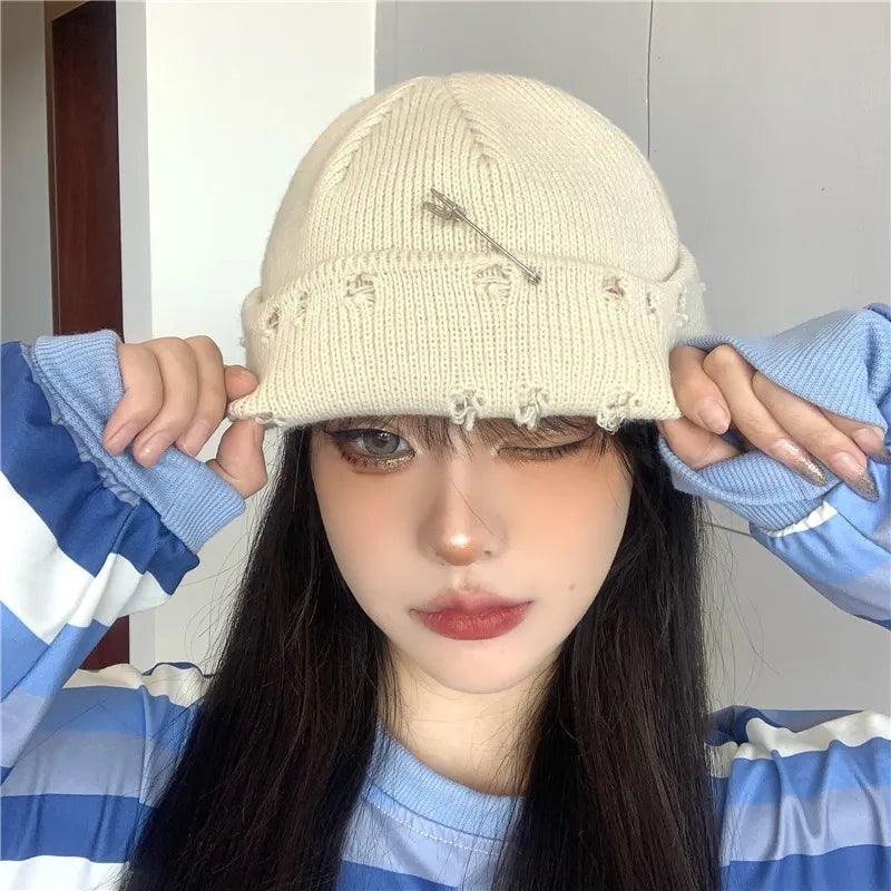 Bonnet d'Hiver Harajuku Y2K Tricoté - Atlascap